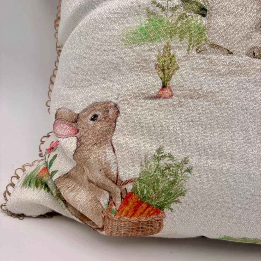 Mireille Designs Easter Bunny Rabbit Decorative Pillow‎ 18x18 Down Alternative